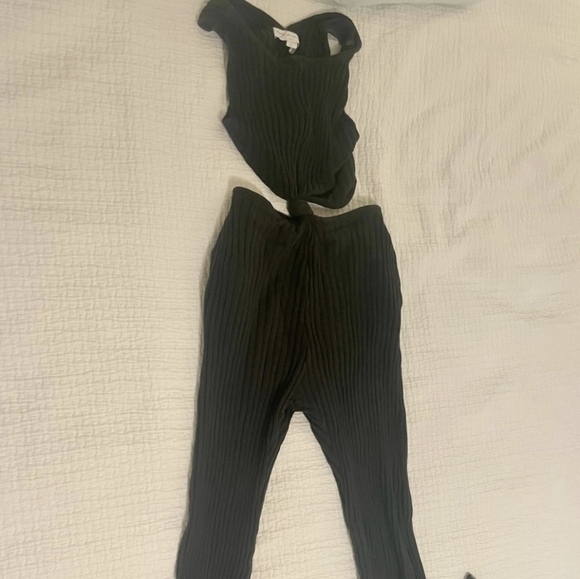 Spiritual Gangster Isa Ribbed Cutout Jumpsuit in Vintage Black (XS) - Picture 3 of 5